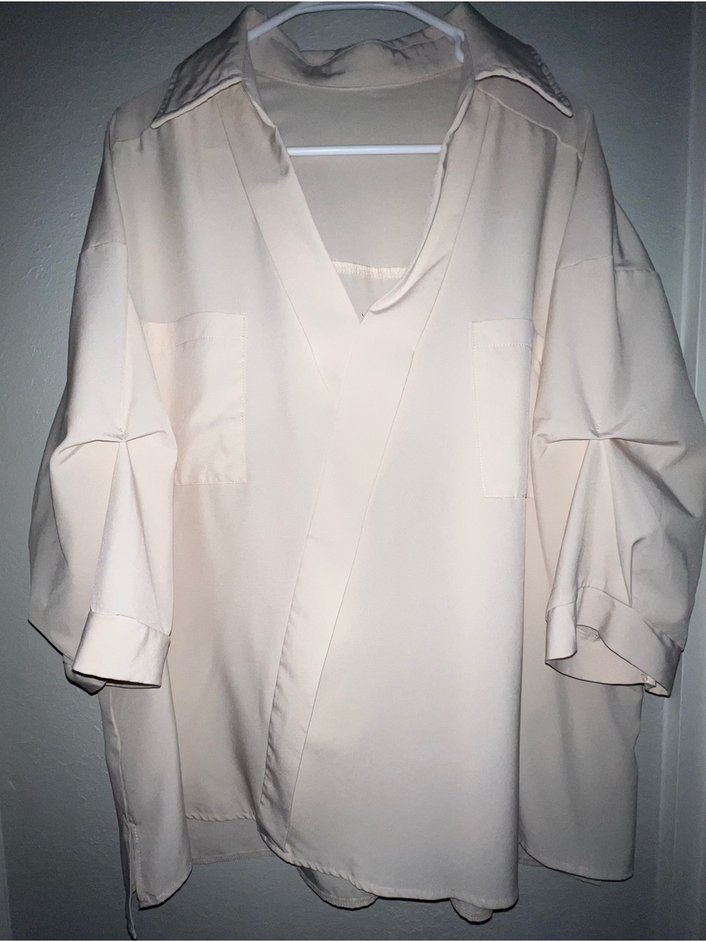 Women's Cream V-Neck Top